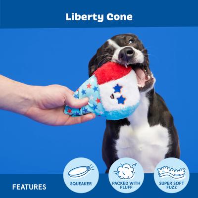 Show full view: BARK Liberty Cone Dog Plush Toy slide 3 of 7