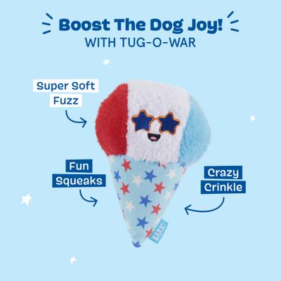 Show full view: BARK Liberty Cone Dog Plush Toy slide 4 of 7