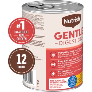 Rachael Ray Nutrish Gentle Digestion Real Chicken, Pumpkin & Salmon Recipe Premium Pate Wet Dog Food, 13-oz, case of 12 (Rachael Ray)