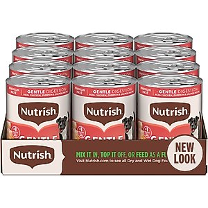 Rachael Ray Nutrish Gentle Digestion Real Chicken, Pumpkin & Salmon Recipe Premium Pate Wet Dog Food, 13-oz, case of 12 (Rachael Ray)