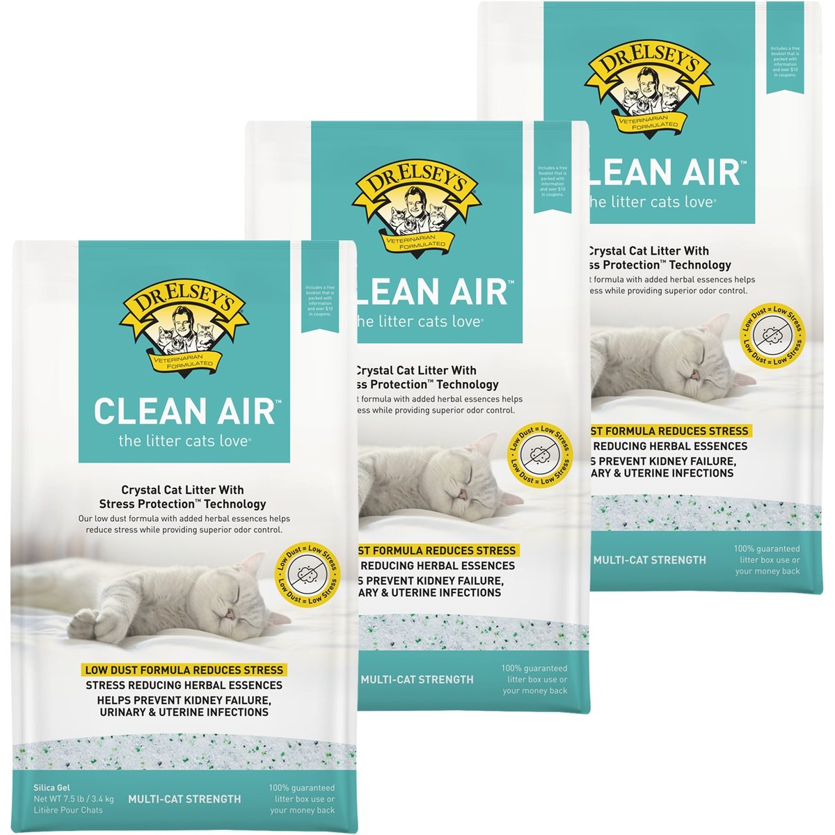 Dr. Elsey's Clean Air Stress Reducing Crystal Cat Litter, 22.5-lb bundle