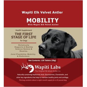 Wapiti Labs Mobility Formula Dog Tablets Supplement, 120 tablet