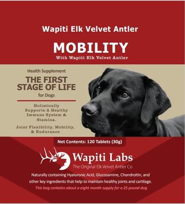 Show full view: Wapiti Labs Mobility Formula Dog Tablets Supplement, 120 tablet slide 1 of 11