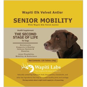 Wapiti Labs Senior Mobility Formula Dog Tablets Supplement, 120 tablet
