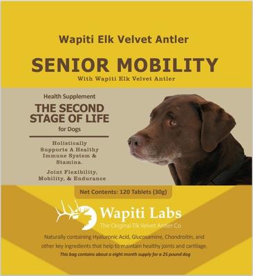 Show full view: Wapiti Labs Senior Mobility Formula Dog Tablets Supplement, 120 tablet slide 1 of 10