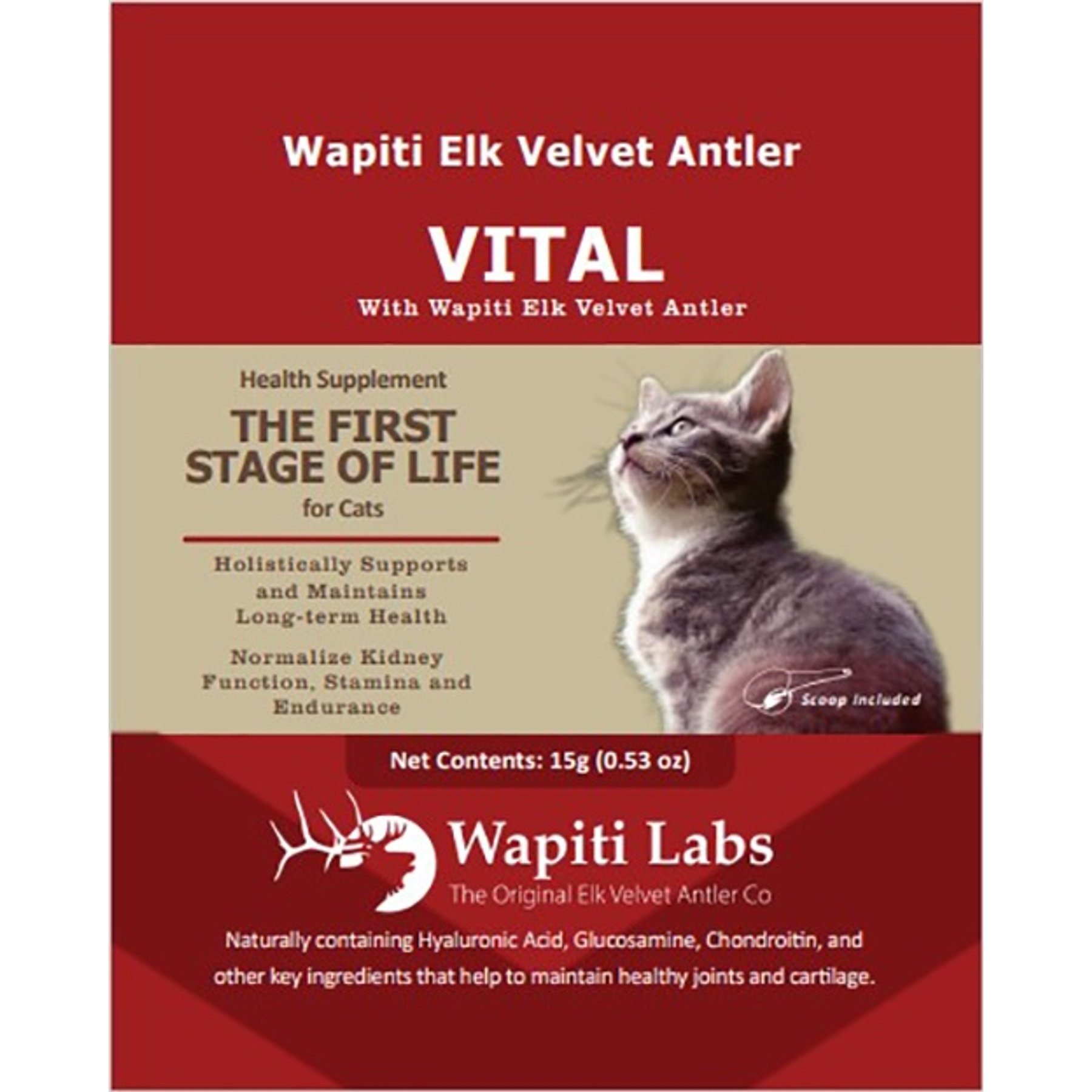 Wapiti Labs Vital Formula Cat Supplement, 0.53-oz bottle