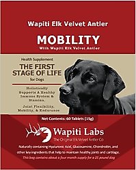 Wapiti Labs Mobility Elk Velvet Antler Tablets Dog Supplement, 60 count