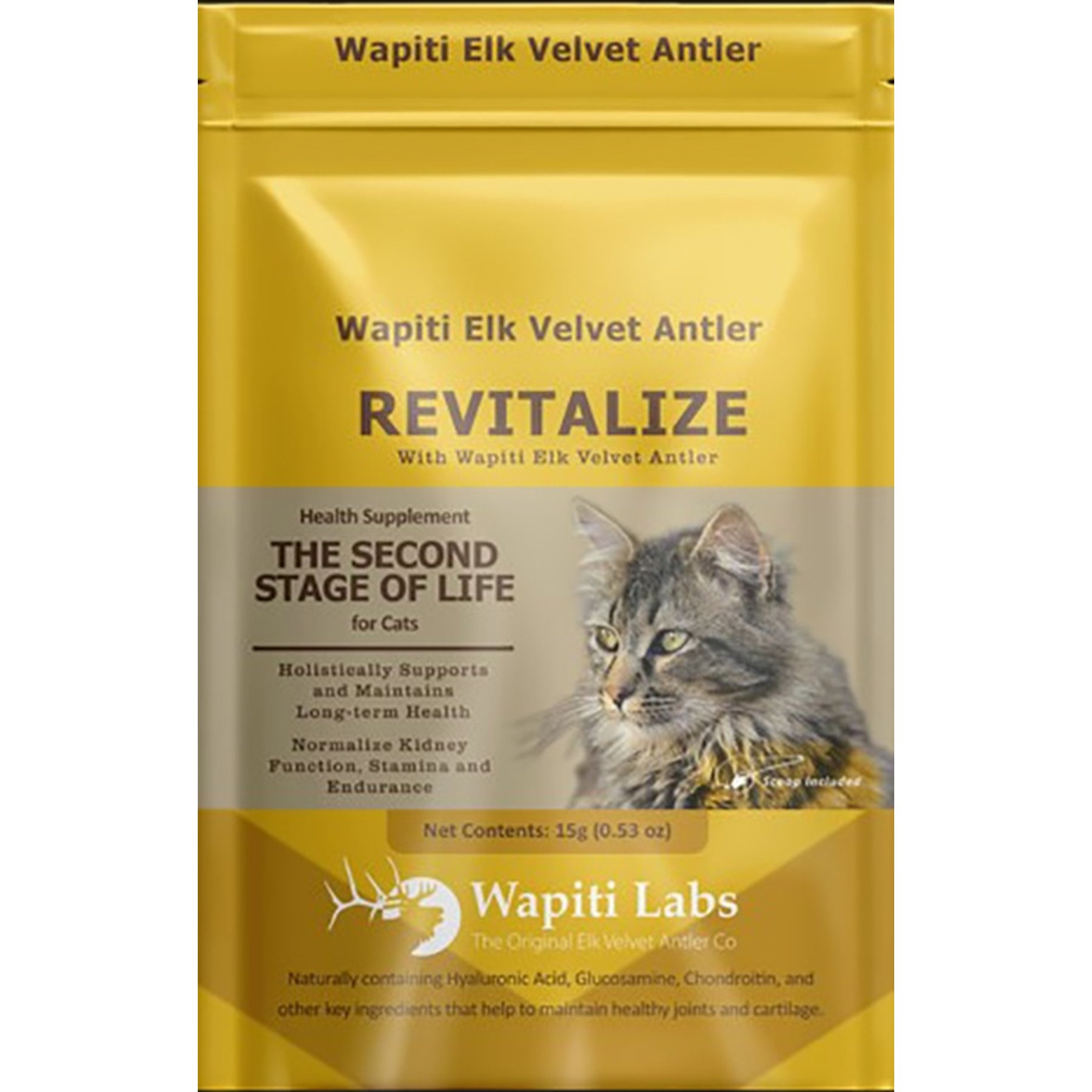 Wapiti Labs ReVitalize Powder Supplement for Senior Cats, 0.53-oz bottle