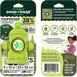 The Original Poop Bags USDA Biobased Hydrant Dispenser, Green, Large, 15 count