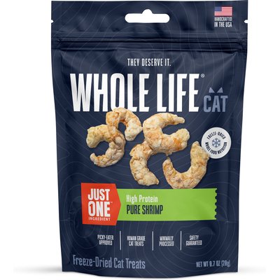 Whole Life Whole Life Just One Ingredient Shrimp Freeze-Dried Cat Treats, 0.7-oz bag