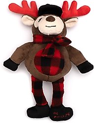 The Worthy Dog Christmas Happy Camper Moose Dog Toy, Brown, One Size
