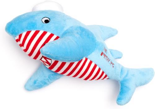 Show full view: The Worthy Dog Nautical Shark Dog Toy, Blue, One Size slide 3 of 4