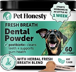 Pet Honesty Fresh Breath Freshener Mint Flavored Dental Powder for Dogs, 10.5-oz jar