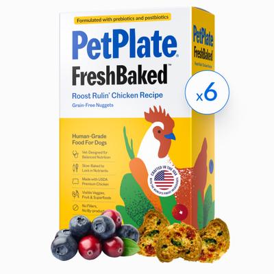 Show full view: PetPlate FreshBaked Grain-Free Chicken Gently Baked & Air-Dried Human-Grade Dog Food, 192-oz bundle  slide 1 of 12