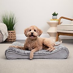 FurHaven Ultra Plush Luxe Lounger Orthopedic Cat & Dog Bed with Removable Cover, Gray, Medium