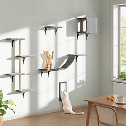 Coziwow Wall Mounted Shelves Set Cat Tree, Gray, 5-Pack
