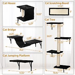 Coziwow Wall Mounted Shelves Set Cat Tree, Black, 5-Pack slide 2 of 9