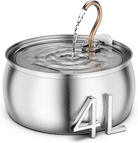 Show full view: Casfuy PWS-143 Stainless Steel Cat & Dog Water Fountain with Swan-Neck Copper Spout, 135-oz slide 1 of 8