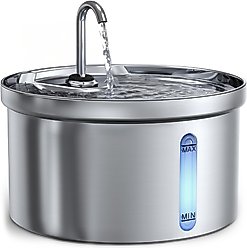 Casfuy SY-W08 Ultra-Quiet Multi-Filtration Stainless Steel Dog & Cat Water Fountain, 119-oz