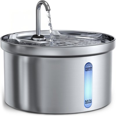 Casfuy Casfuy SY-W08 Ultra-Quiet Multi-Filtration Stainless Steel Dog & Cat Water Fountain, 119-oz