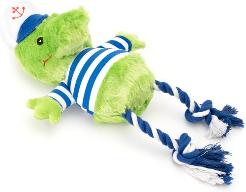 Show full view: The Worthy Dog Nautical Alligator Dog Toy, Green, One Size slide 2 of 4
