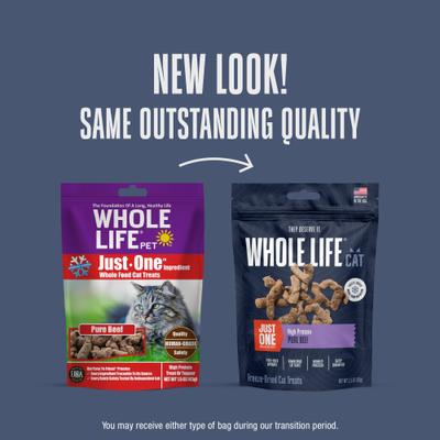 Show full view: Whole Life Just One Beef Freeze-Dried Cat Treats, 1.5-oz bag slide 4 of 11