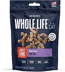 Whole Life Just One Beef Freeze-Dried Cat Treats, 1.5-oz bag