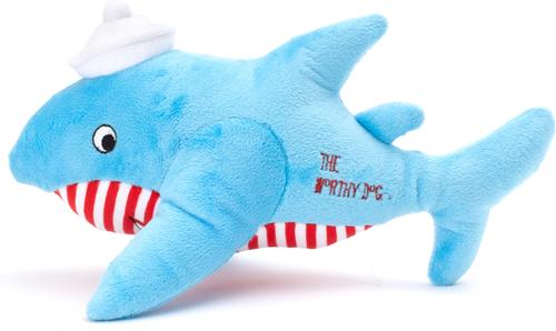 Show full view: The Worthy Dog Nautical Shark Dog Toy, Blue, One Size slide 2 of 4