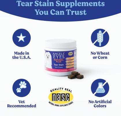 Show full view: Angels' Eyes Natural Plus Tear Stain Beef Flavored Soft Chew Supplement for Dogs, 90 count slide 5 of 10
