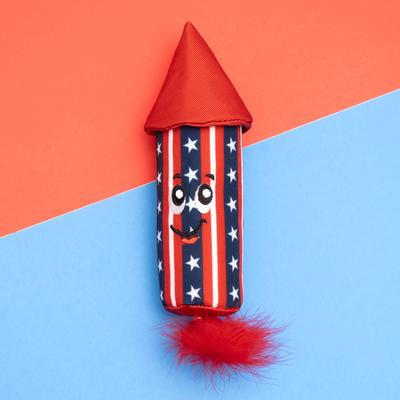 Show full view: The Worthy Cat Firecracker Cat Toy, Red/White/Blue, One Size slide 2 of 3