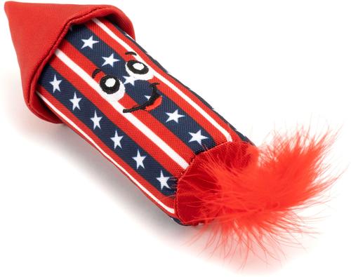 Show full view: The Worthy Cat Firecracker Cat Toy, Red/White/Blue, One Size slide 3 of 3