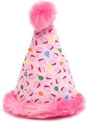 The Worthy Cat Birthday Hat Cat Toy, Pink, One Size