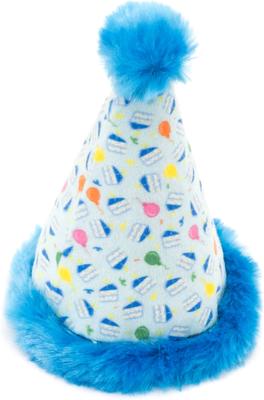 Show full view: The Worthy Cat Birthday Hat Cat Toy, Blue, One Size slide 2 of 4