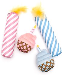 The Worthy Cat Birthday Cupcake & Candle Cat Toy Set, Blue, One Size slide 2 of 4