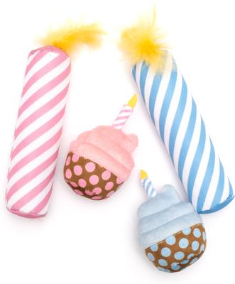 Show full view: The Worthy Cat Birthday Cupcake & Candle Cat Toy Set, Blue, One Size slide 4 of 4