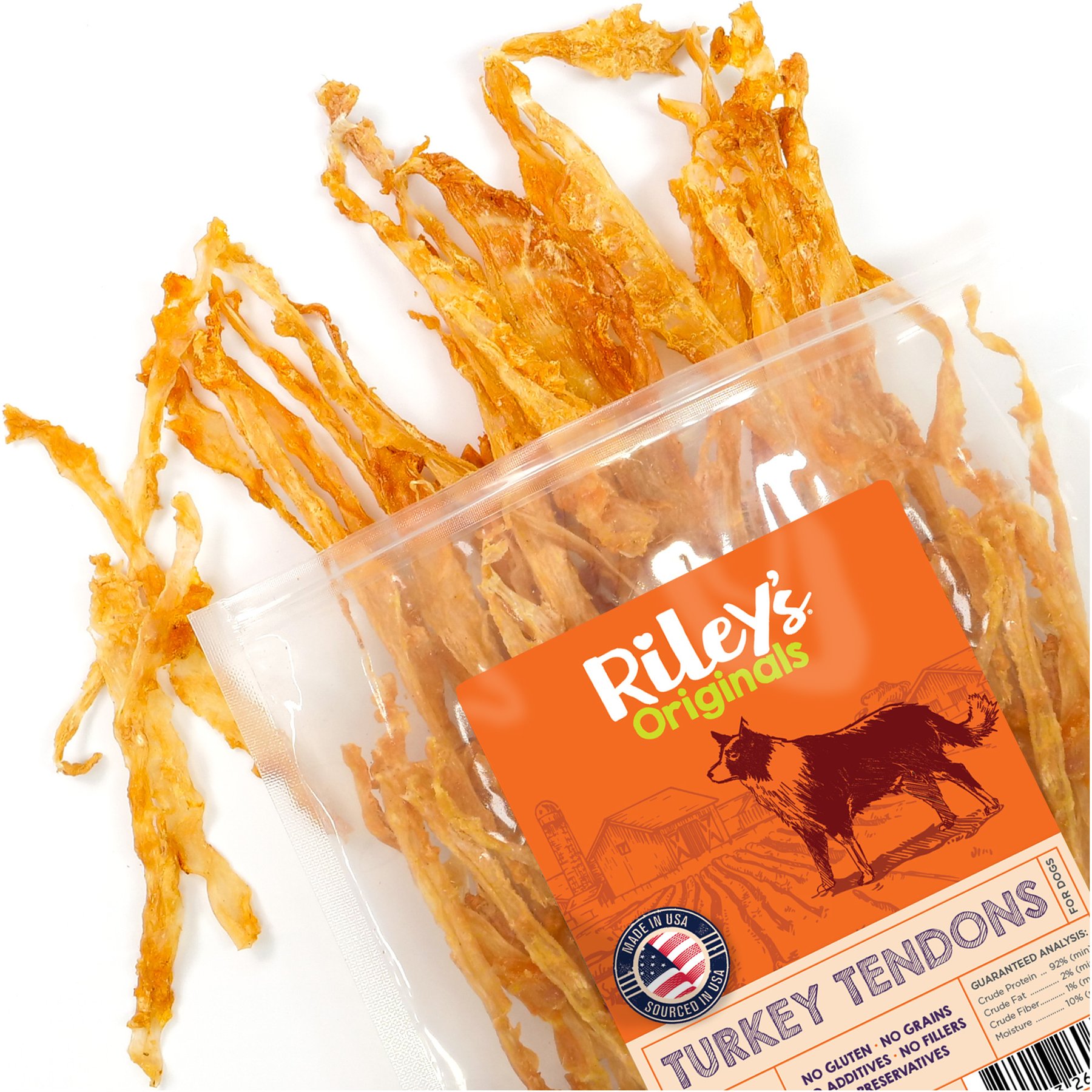 Riley's Turkey Tendons Dog Treats, 8-oz bag