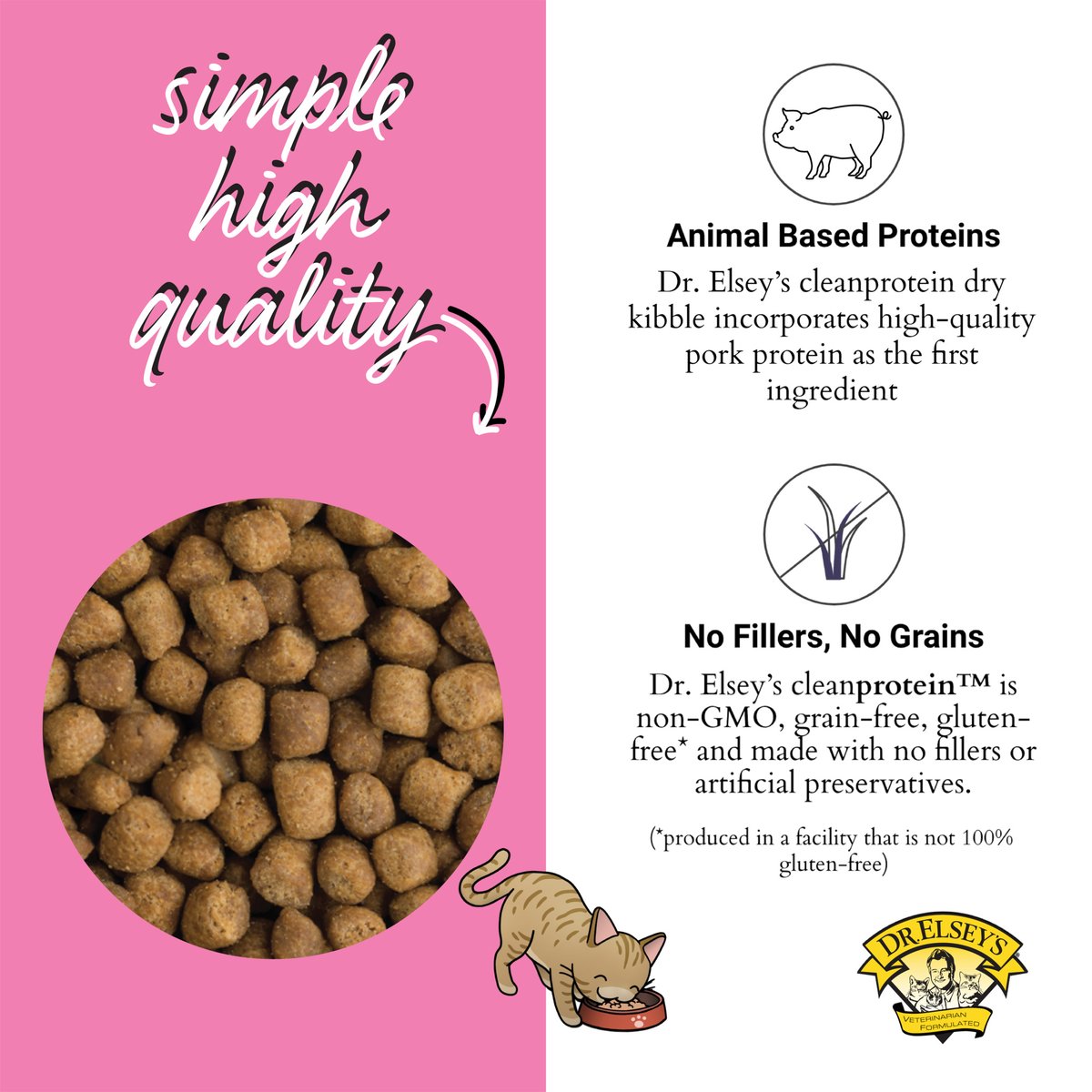 Dr. Elsey's cleanprotein Pork Kibble Cat Dry Food