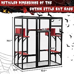 Coziwow Catio Outdoor Gothic Cat House, Grey slide 2 of 9