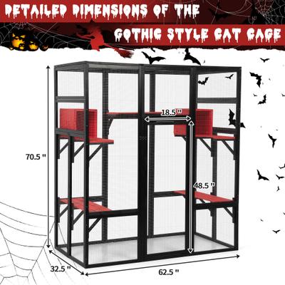 Show full view: Coziwow Catio Outdoor Gothic Cat House, Grey slide 7 of 10