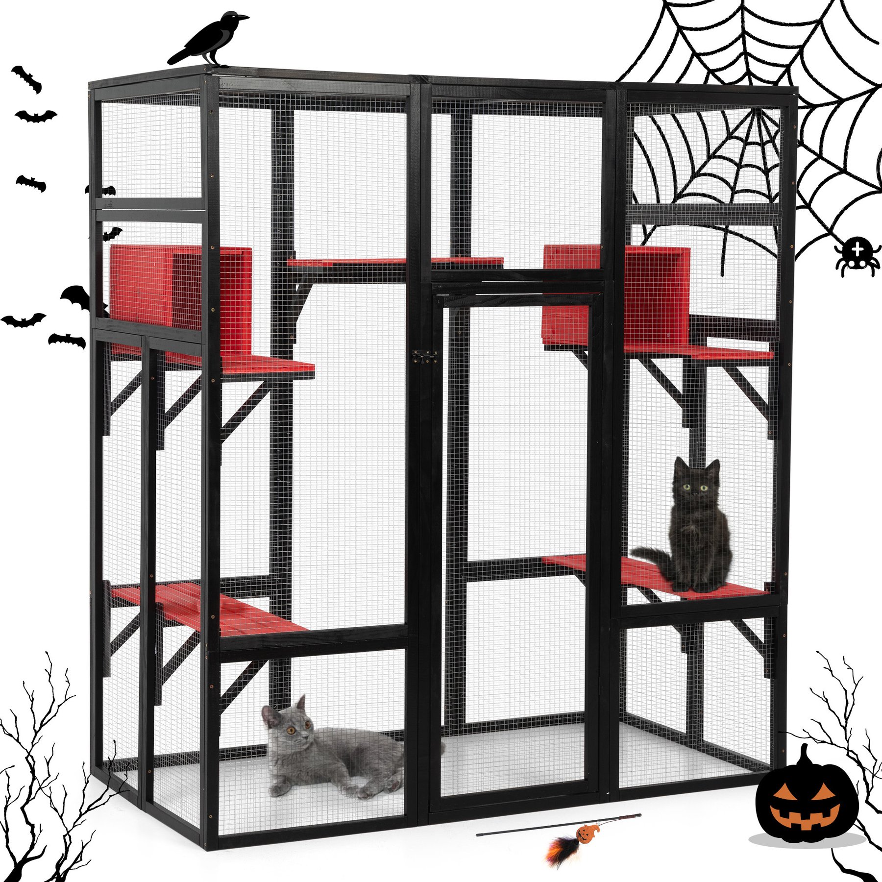 Coziwow Catio Outdoor Gothic Cat House, Grey