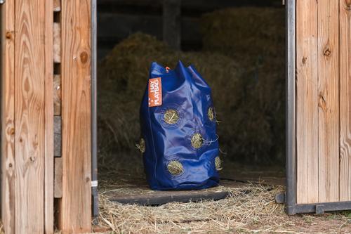 Show full view: HayPlay Horse Slow-Feed Tie Bag, Navy, Small slide 3 of 6