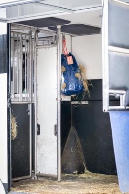 Show full view: HayPlay Horse Slow-Feed Tie Bag, Navy, Small slide 4 of 6