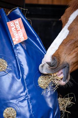 Show full view: HayPlay Horse Slow-Feed Tie Bag, Navy, Large slide 4 of 6