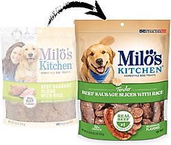 Milo's Kitchen Beef Sausage Slices with Rice Dog Treats, 18-oz bag slide 2 of 8