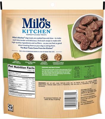 Show full view: Milo's Kitchen Beef Sausage Slices with Rice Dog Treats, 10-oz bag slide 5 of 11