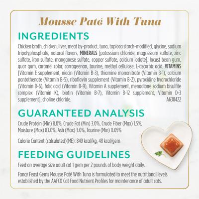 Show full view: Fancy Feast Gems Mousse Pate Salmon & Tuna Variety Pack Grain-Free Wet Cat Food, 2-oz tray, 16 count slide 7 of 12