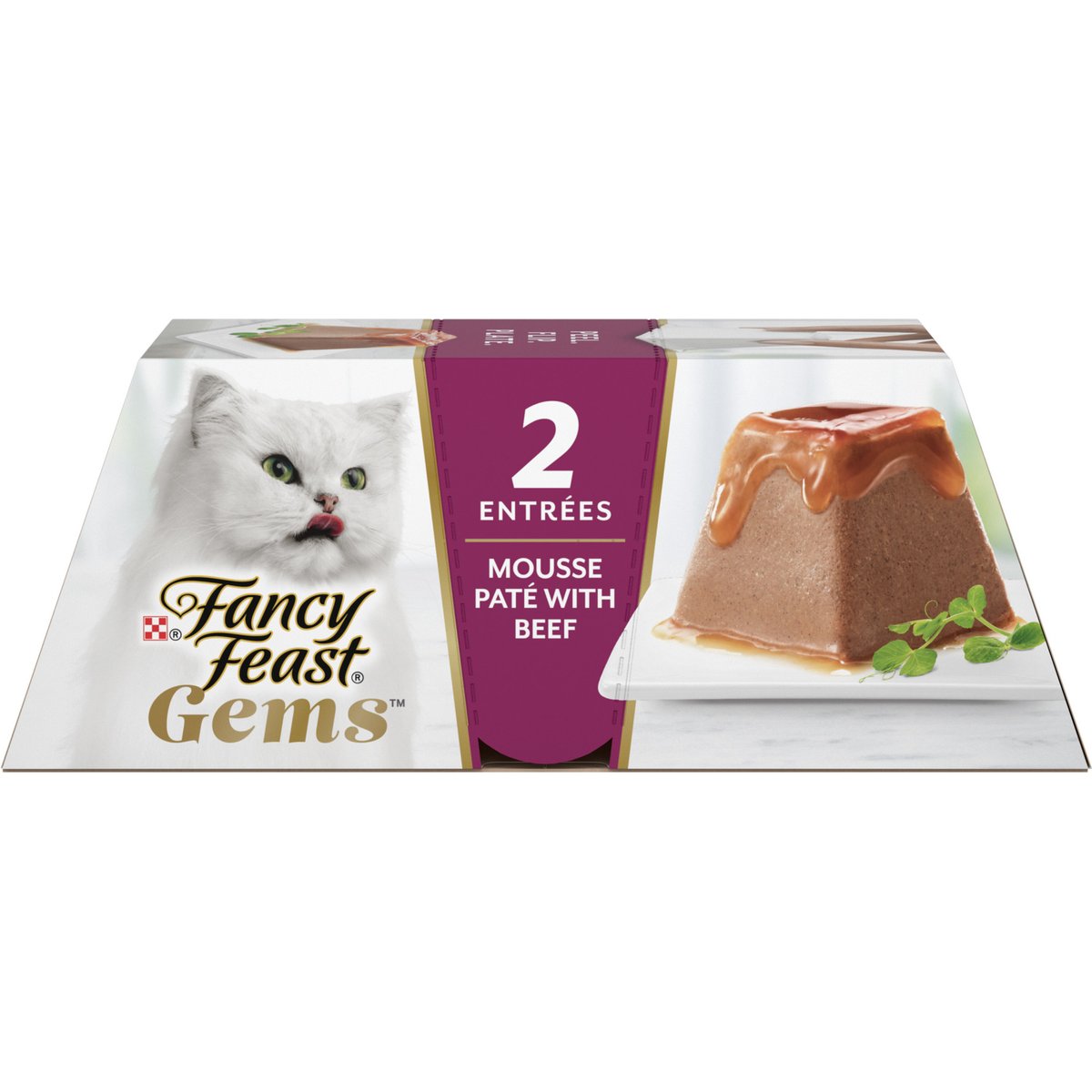 Fancy Feast Gems Mousse Beef & a Halo of Savory Gravy Pate Wet Cat Food, 2-oz tray, 16 count