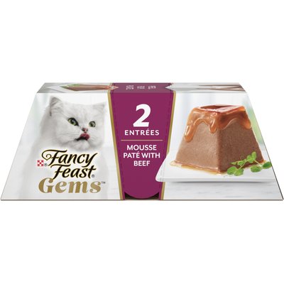 Fancy Feast Fancy Feast Gems Mousse Beef & a Halo of Savory Gravy Pate Wet Cat Food, 2-oz tray, 16 count