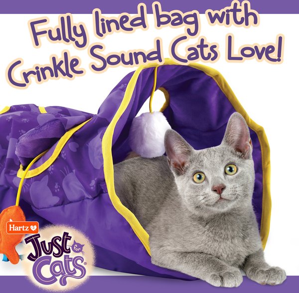 Hartz Just for Cats The Crinkler 3-in-1 Mega Cat Toy with Silver Vine & Catnip, Purple