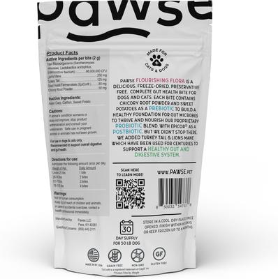 Show full view: Pawse Flourishing Flora Digestive Aid Supplement for Dogs, 60 count slide 3 of 4